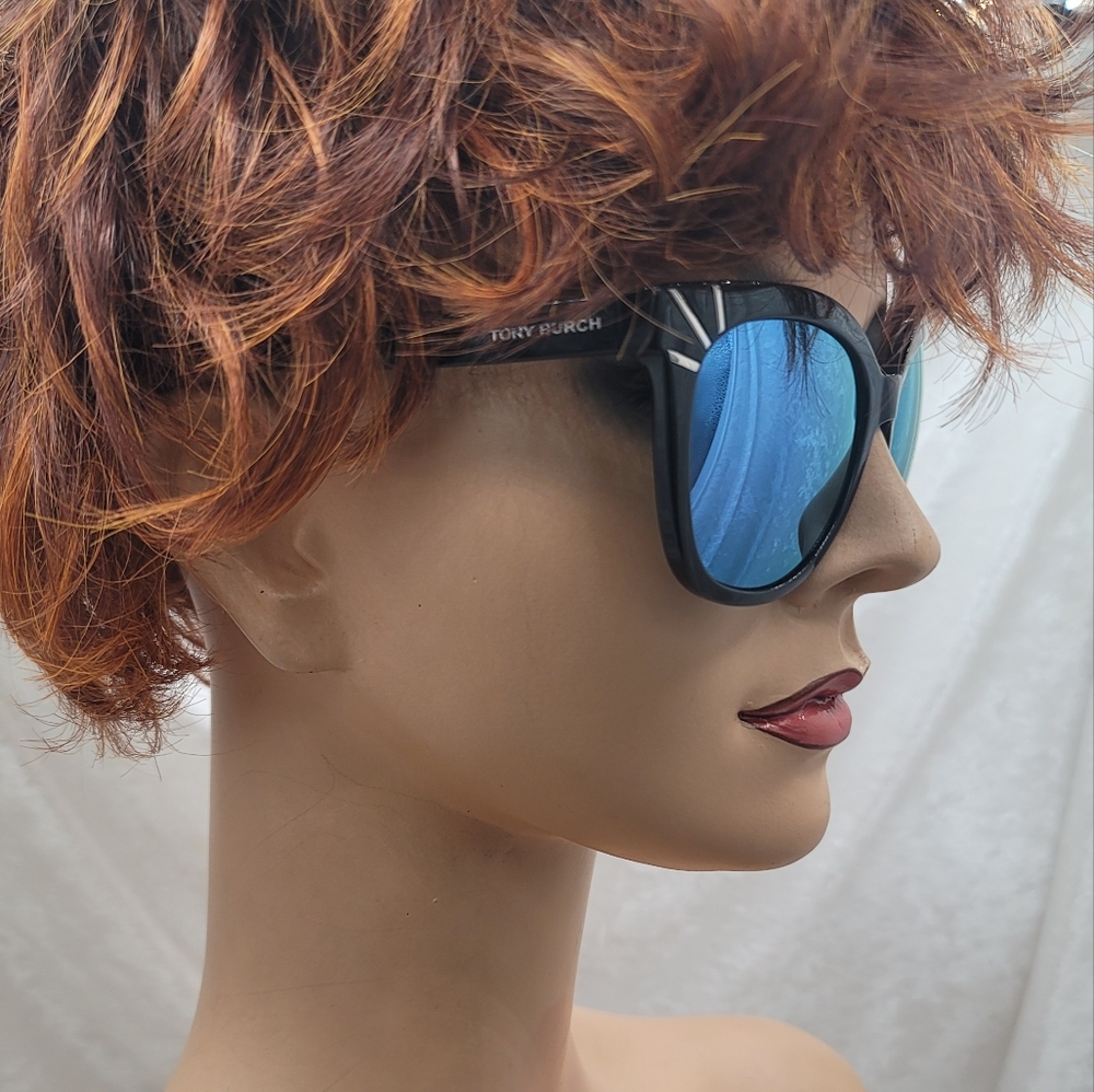 NWT Tory Burch TY9051 13722 Black Frame Mirror Flash Polarized Lenses Sunglasses - Picture 4 of 7